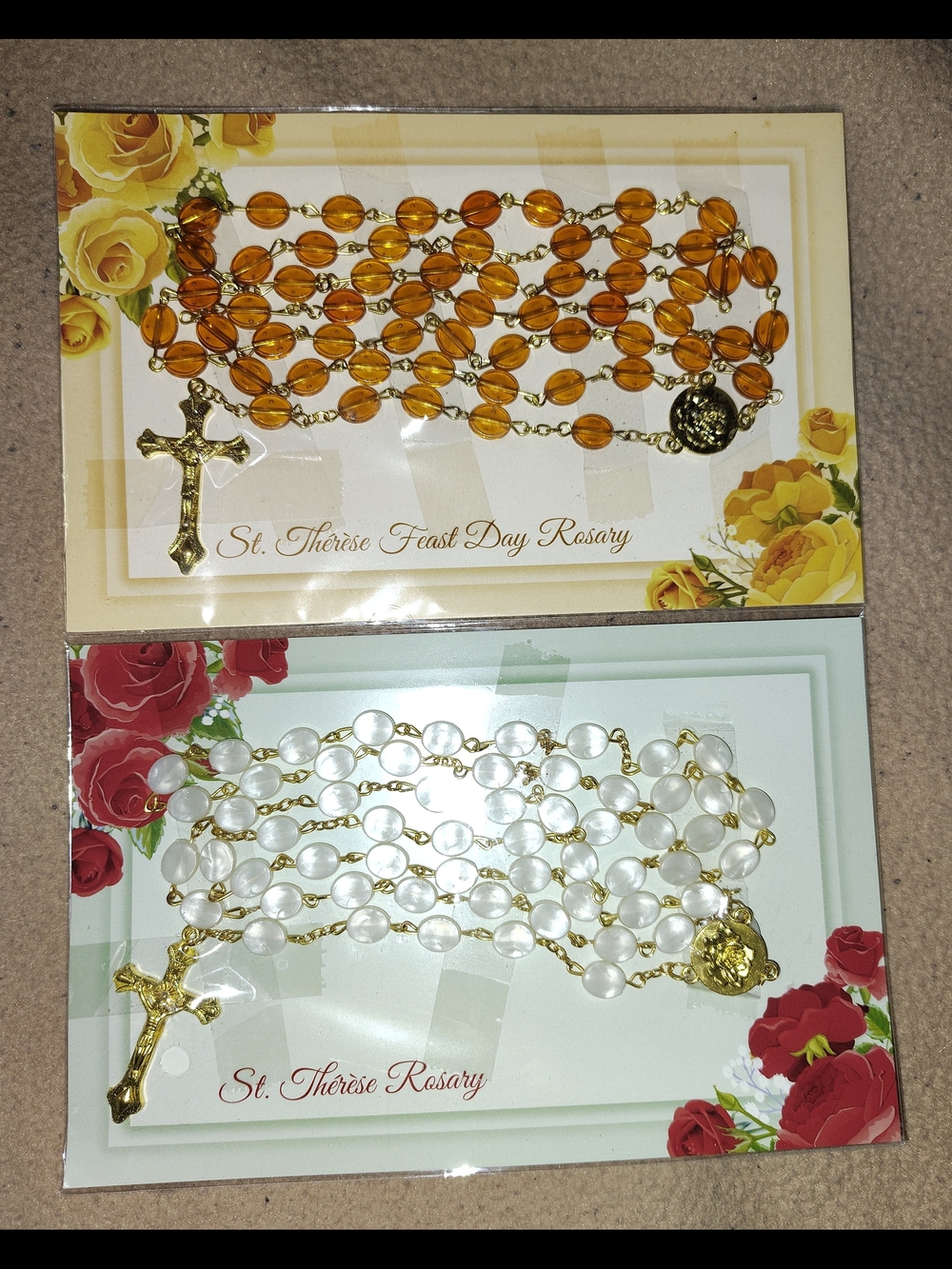 Rosary Necklaces 2 Included - Gold Tone